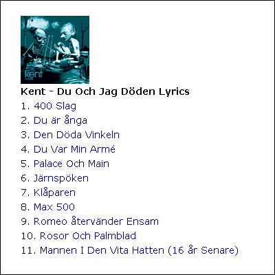 Kent Lyrics